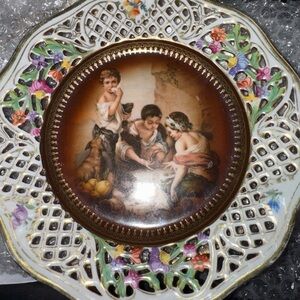 Schumann Dresden Vintage Decorative Porcelain Plate/“Murillo children”